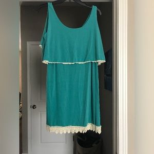 Blue off the shoulder dress